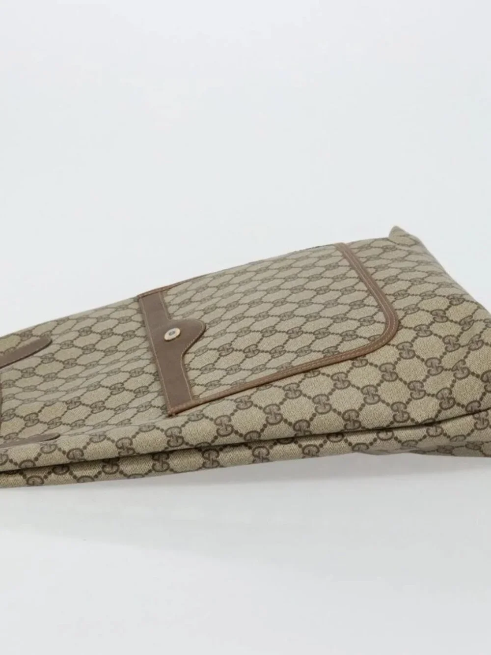GUCCI GG Supreme Web Sherry Line Bag PVC Beige Red Green 39 02 003 Auth